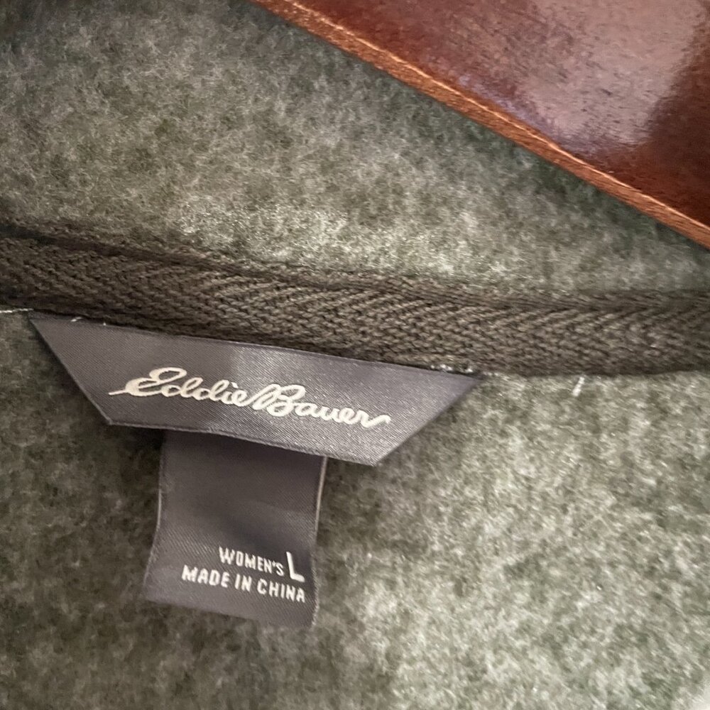 Eddie Bauer Sweater Three Snap-On Button Mock Neck Size Large - Picture 7 of 11